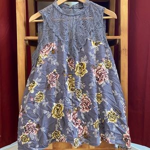 Torrid crepe and lace swing blouse